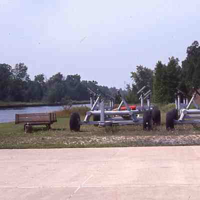 Two boat cradles at Sturgeon bay Canal Station 1993