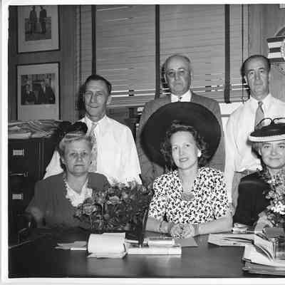 Alva Smith and L.D. Smith with group at christening of PC-1565