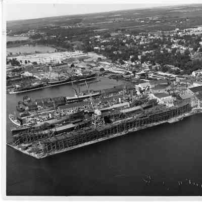Aerial view of Leathem D. Smith Shipbuilding Co.