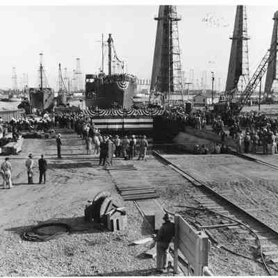 Ship christening Long Beach California, 1944
