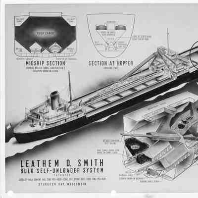 Drawing of Leathem D. Smith bulk Self-unloader system
