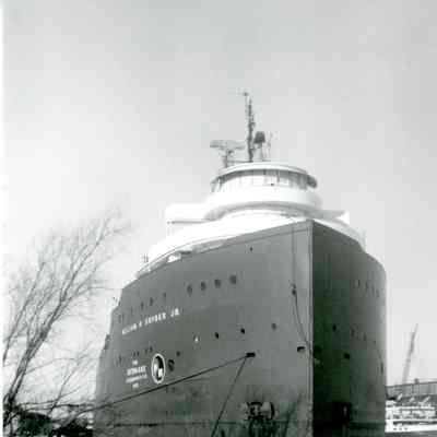 Bow of William P. Snyder Jr. wintering in Manitowoc 1971