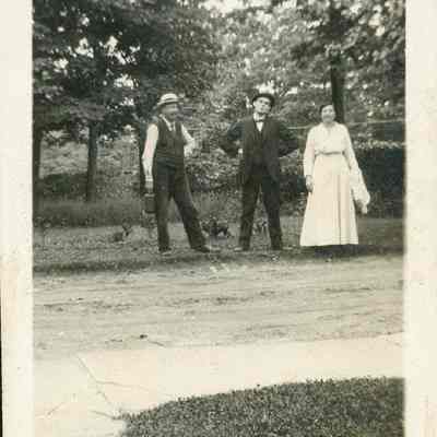 Three people posing
