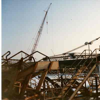 McKee Sons being converted into a barge at Bay Shipbuilding 1991