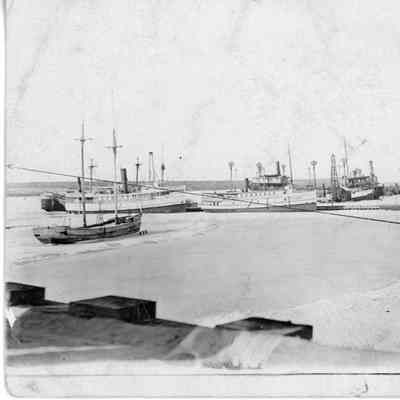 Peshtigo Reef lightships in winter