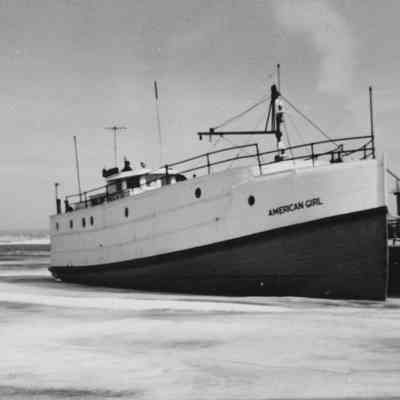 American Girl dockside in winter