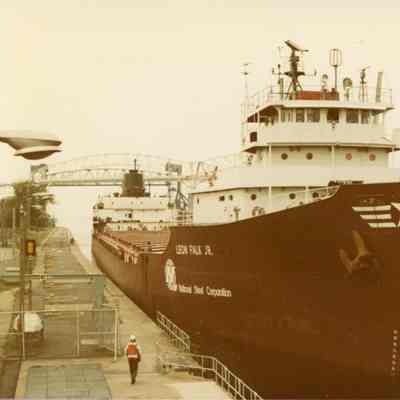 Freighter Leon Falk Jr. at Soo Locks June 1981