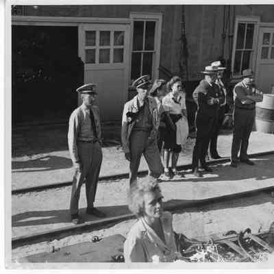 Group of people in L.D. Smith yard