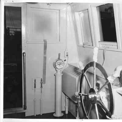 Interior of Lucky Star pilot house 1945