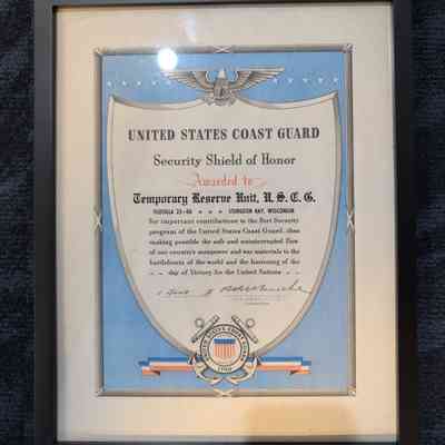 Security shield of honor award 1945