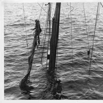 Sailboat being raised from the water