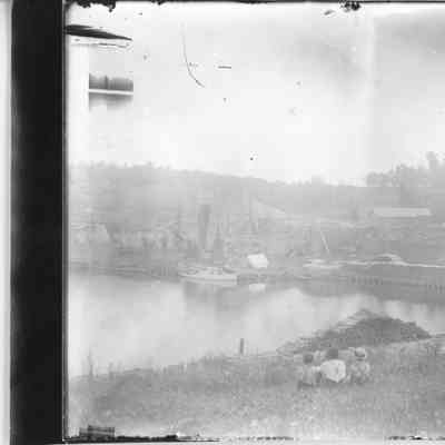 Harbor loaded with lumber
