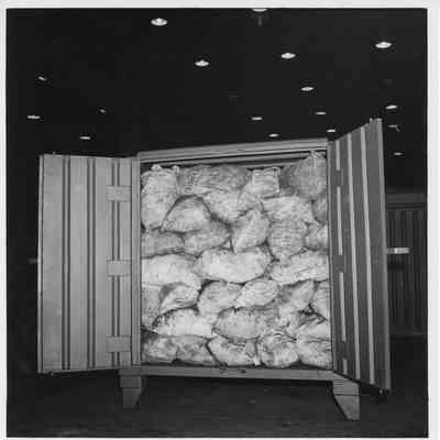 Open Safeway Shipping container loaded with cargo