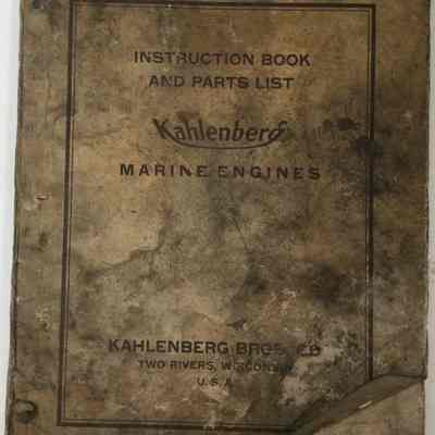Kahlenberg instruction book and parts list