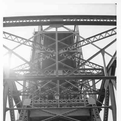 North Bascule at full open from roadway of Michigan Street Bridge 1997