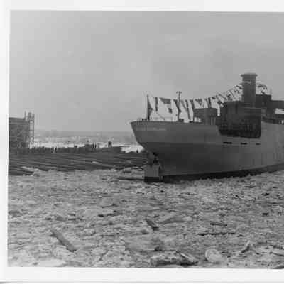 William Howland post-launching at Leathem D. Smith Shipbuilding Co.