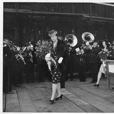Mrs. F.A. Flodin and another woman at christening of YW-126