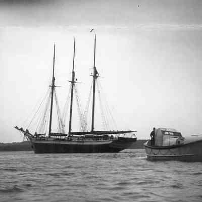 Olivertt-Perry formerly J.T. Wing with lifeboat in foreground