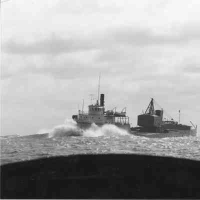 Maitland in heavy seas on Lake Michigan 1974