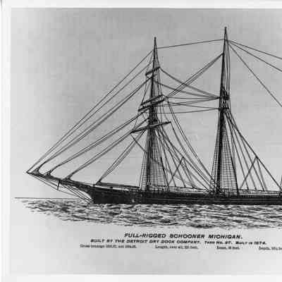 Drawing of schooner Michigan