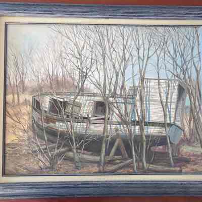 Claflin's Tug oil painting