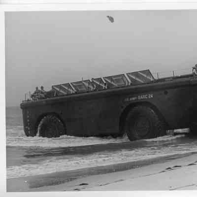 US Army Barc 24 driving on to beach