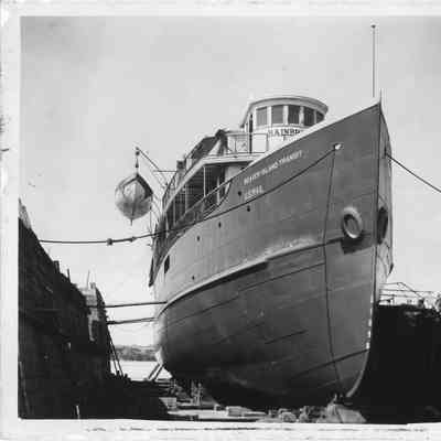 Beaver Island Transit US Mail vessel in drydock