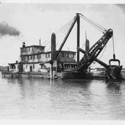 Dredge No.6 with ladder over side around 1932