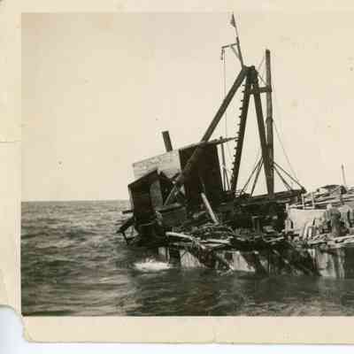 Man standing on wreckage