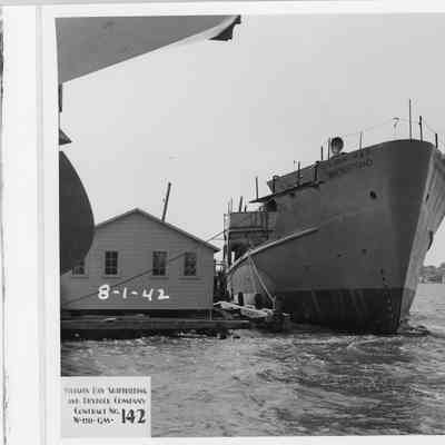 US Army H.A.3 Col. Van Nostrand docked at Sturgeon Bay Shipbuilding and Drydock Company August 1, 1942