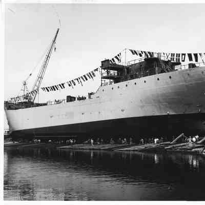 AK-205 USS Poinsett pre-launching