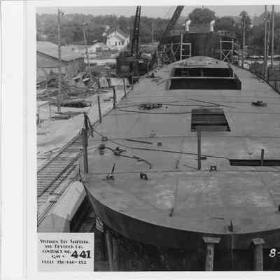 Deck of contract number 441 under construction at Sturgeon Bay Shipbuilding and Drydock Company August 1, 1942