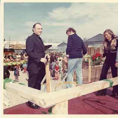 Four people at launch of Wa Wa Loo April 21, 1972