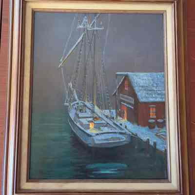 "Anderson's Dock" oil painting