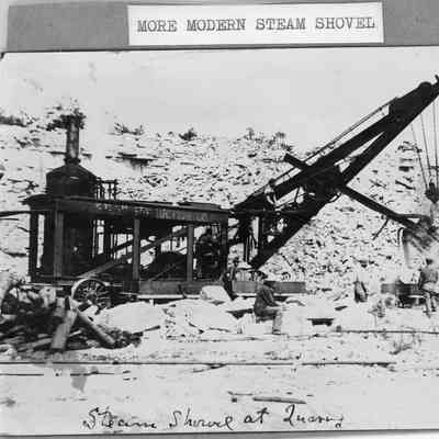 Steam shovel at stone quarry