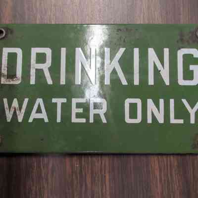 J.P. Morgan drinking water only nameplate