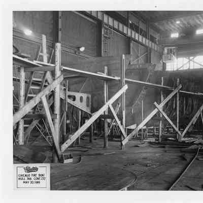 Victor L. Schaelger frame under construction at Christy Corp May 20, 1949