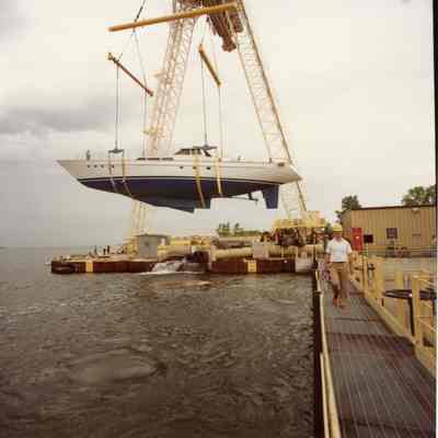 Ondine being lowered to water