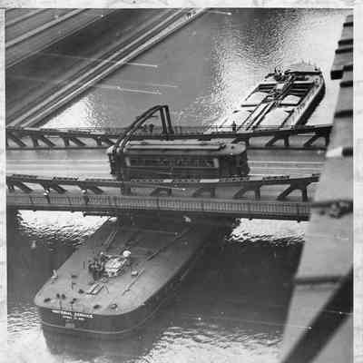 Material Service going under bridge in chicago