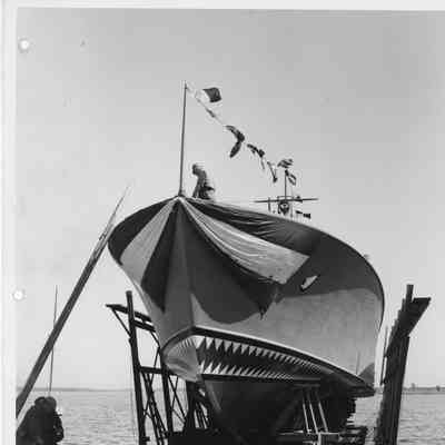 P-570 in cradle at Peterson Boat Works June 17, 1944