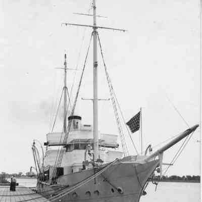 two masted vessel dockside