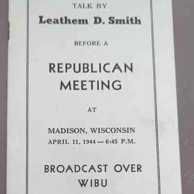Leathem Smith for Senator speech brochure