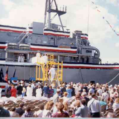USS Avenger christening ceremony