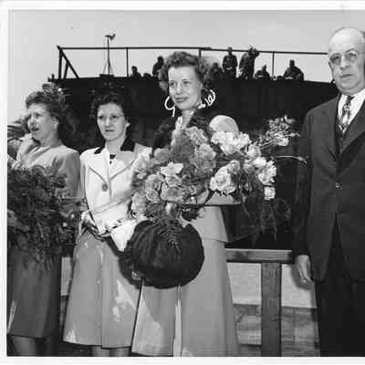 L.D. Smith and Alva Smith with ship sponsor