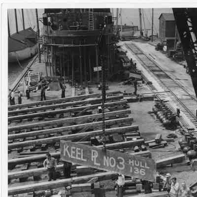 Hull-157 under construction at Sturgeon Bay Shipbuilding and Drydock Company