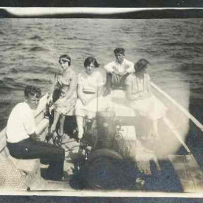 group of people riding pound boat 1925