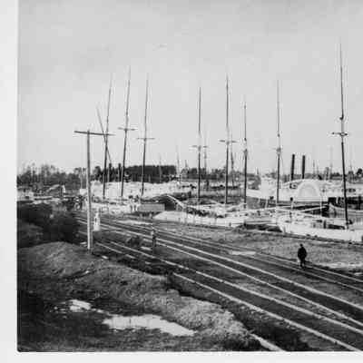 Unidentified Schooners Dockside with paddle boat Sheboygan