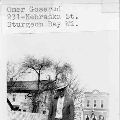 Omer Goserud on sidewalk