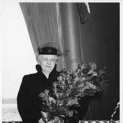 Woman at christening of K-215 Tipton