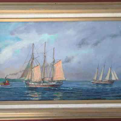 Off the Sturgeon Bay Canal oil painting